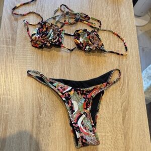 Tropical Print Bikini Set